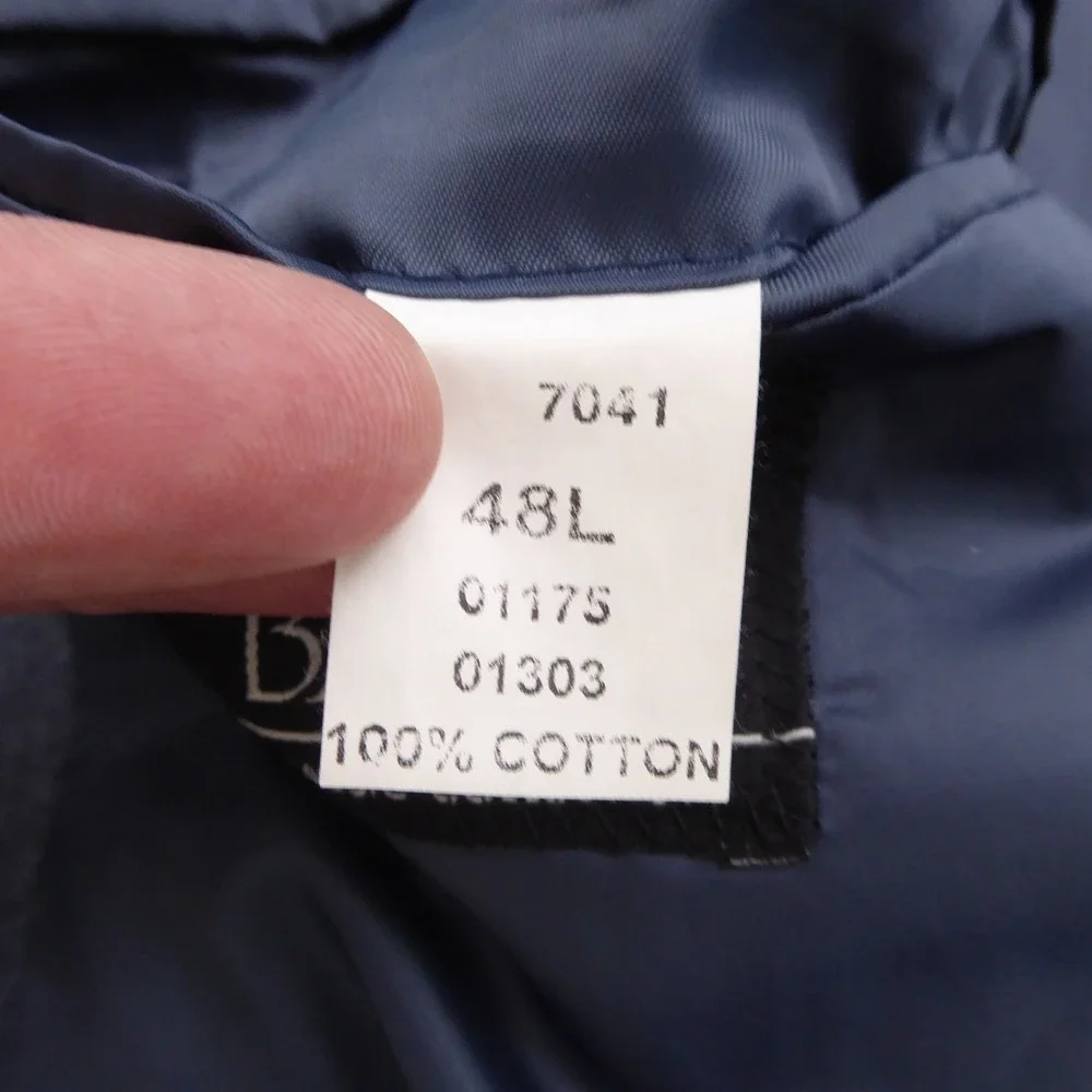 Jos. A. Bank Mens Blazer Sport Coat Blue Classic Collection 100% Cotton 48L